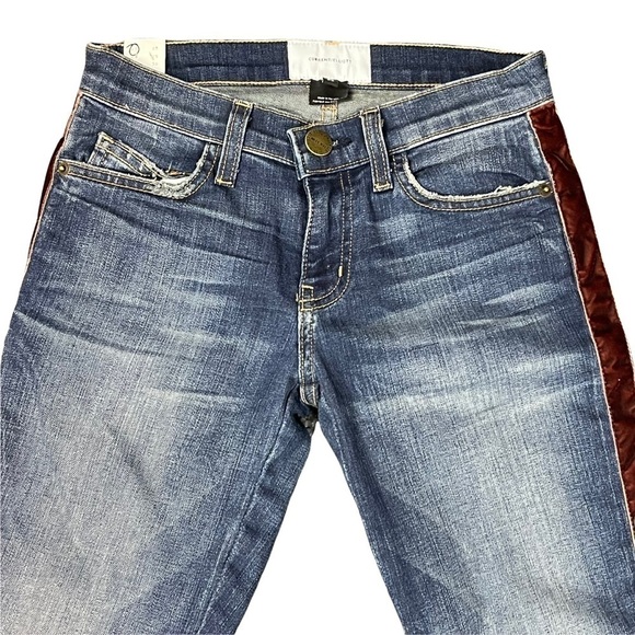 CURRENT/ELLIOTT THE STILETTO TOWNIE W/SLANTED STEP HEM TUXEDO STRIPE DENIM JEANS - Picture 6 of 16